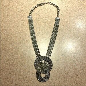 White House Black Market Silver multi strand Loop Necklace